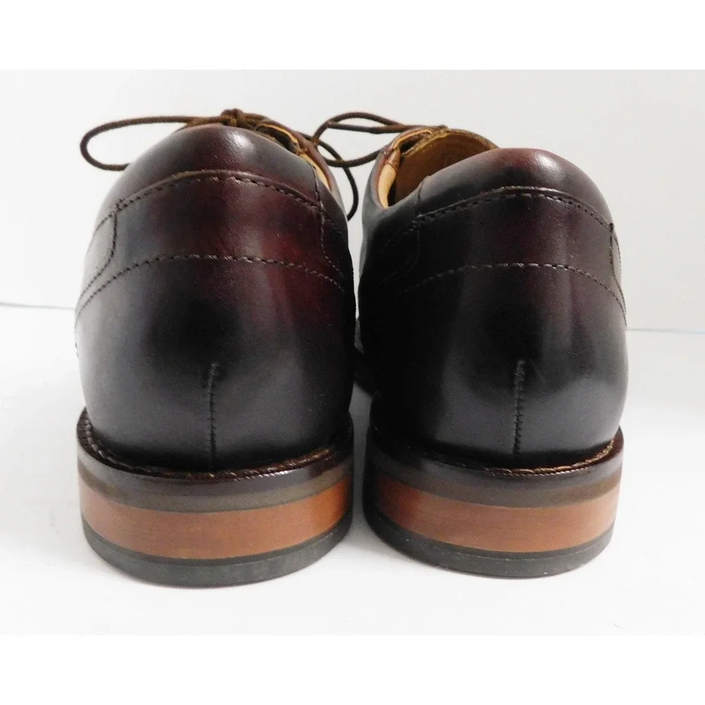 Clarks Un-Hugh Mahogany Leather Cap Toe Oxford Dress Shoe $140rt Men's 8 NEW